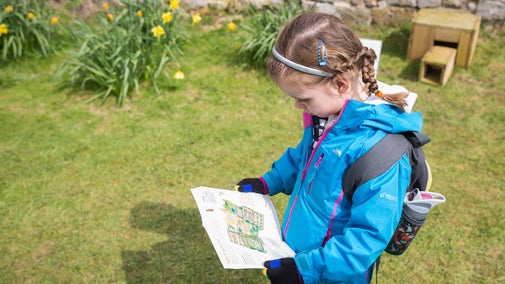 Young visitor on an Easter egg trail